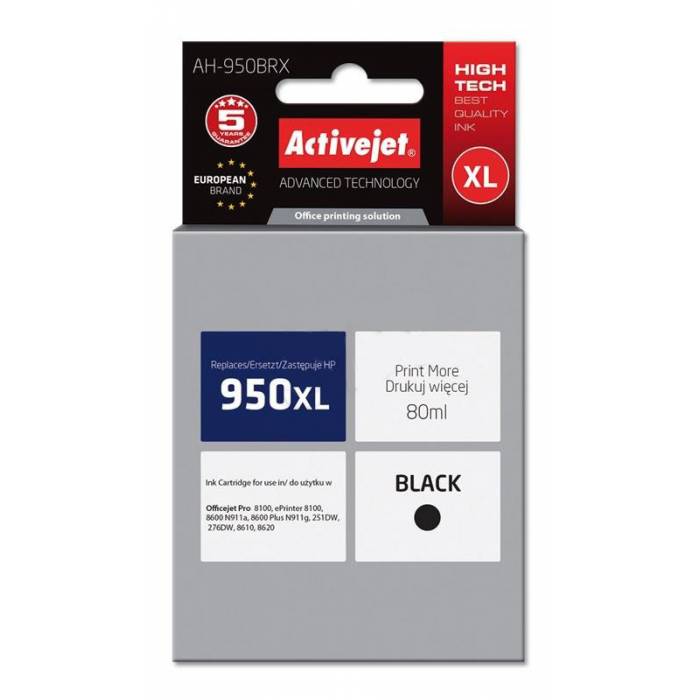 Activejet Μελάνι Συμβατό HP 950XL AH-950BRX CN045AE Black 80ml