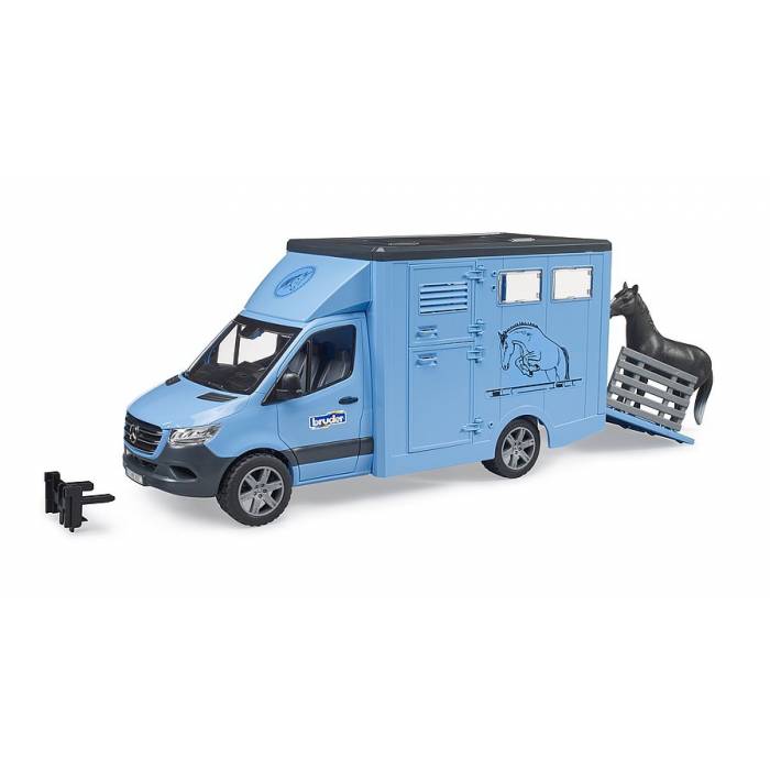 Bruder Φορτηγάκι Mercedes Benz Sprinter Μεταφοράς Ζώων Με Άλογο