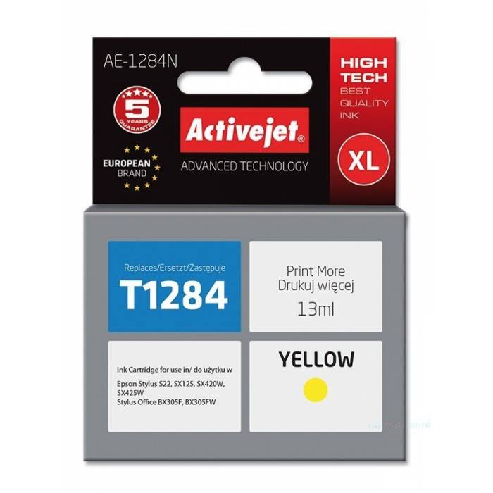 Activejet Μελάνι Συμβατό Epson T1284 AE-1284N C13T12844012 Yellow 13ml