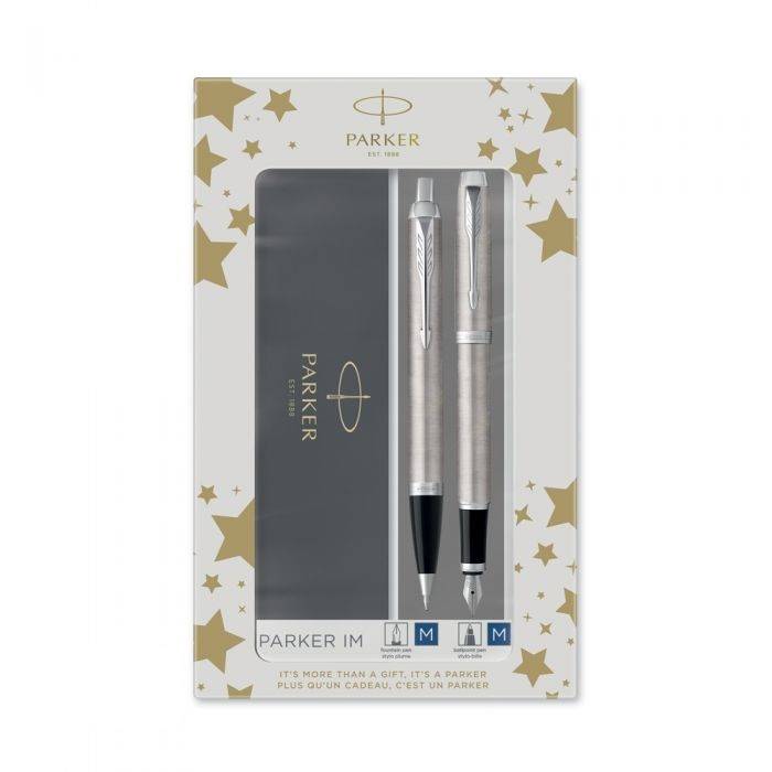 Parker Set Κασετίνα Δώρου Στυλό IM Duo Essential Stainless Steel CT Ballpoint & Πένα Fountain Pen