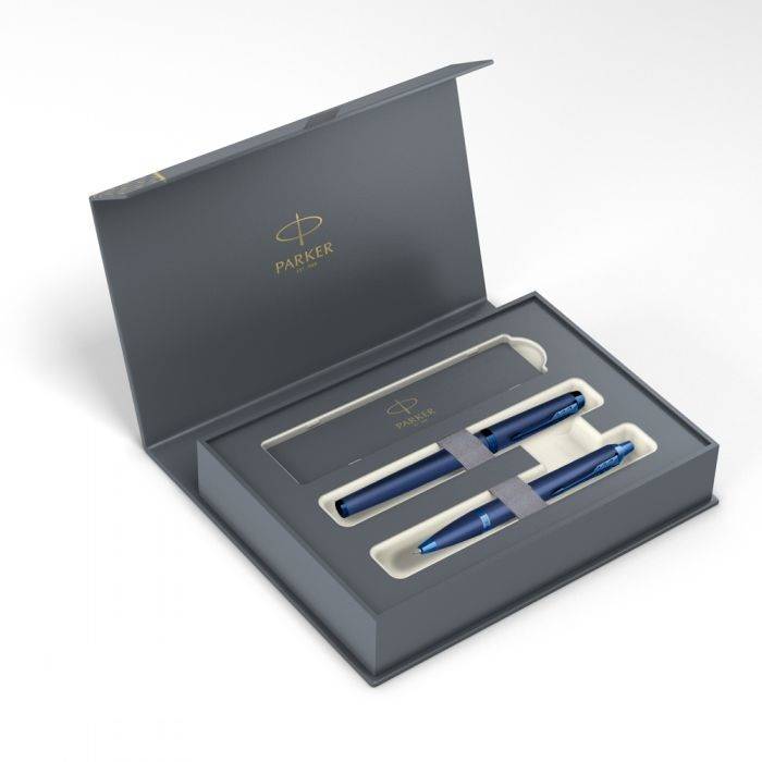 Parker Set Κασετίνα Δώρου Στυλό IM Monochrome Blue Ballpoint Και Πένα Fountain Pen