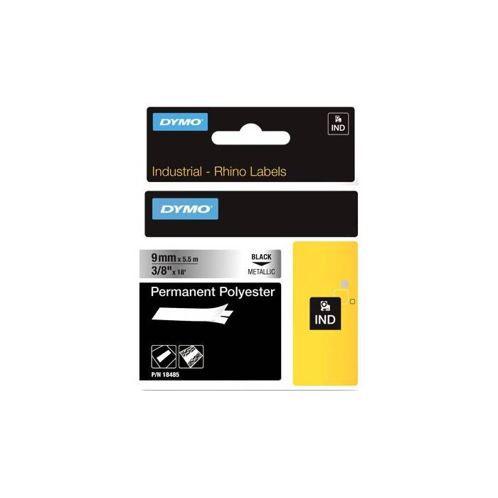 Dymo Κασέτα Ετικετογράφου Rhino 9mmX5.5m Polyester Tape Metallic 18485