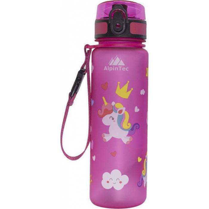 AlpinTec Πλαστικό Παγούρι Unicorn Ροζ 500ml