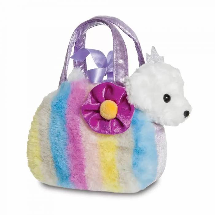 Aurora Λούτρινο Κουκλάκι Fancy Pals Σκυλίτσα Πριγκήπισσα Σε Τσαντάκι 20cm