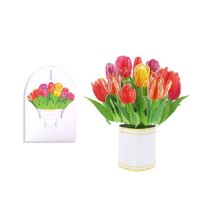 Origamo Ευχετήρια Κάρτα Flobouquet Τουλίπες 30x34.3cm Florever