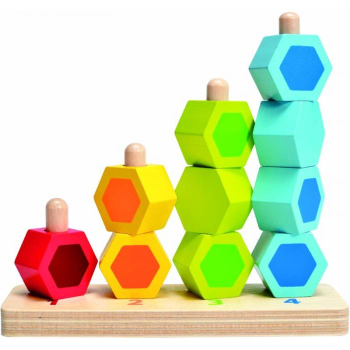 Hape Counting Stacker Πύργοι Διασκέδασης Από Πολύχρωμα Σχήματα Που Στοιβάζονται E0504