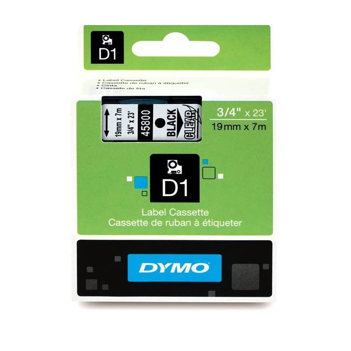 Dymo Κασέτα Ετικετογράφου D1 45800 19mmX7m Black On Clear