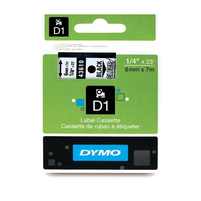 Dymo Κασέτα Ετικετογράφου D1 43610 6mmX7m Clear