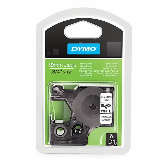 Dymo Κασέτα Ετικετογράφου D1 16958 19mmX3.5m Flexible Nylon White