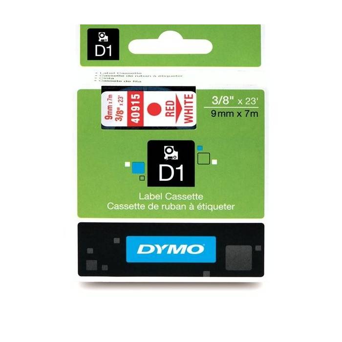 Dymo Κασέτα Ετικετογράφου D1 40915 9mmx7m Red On White