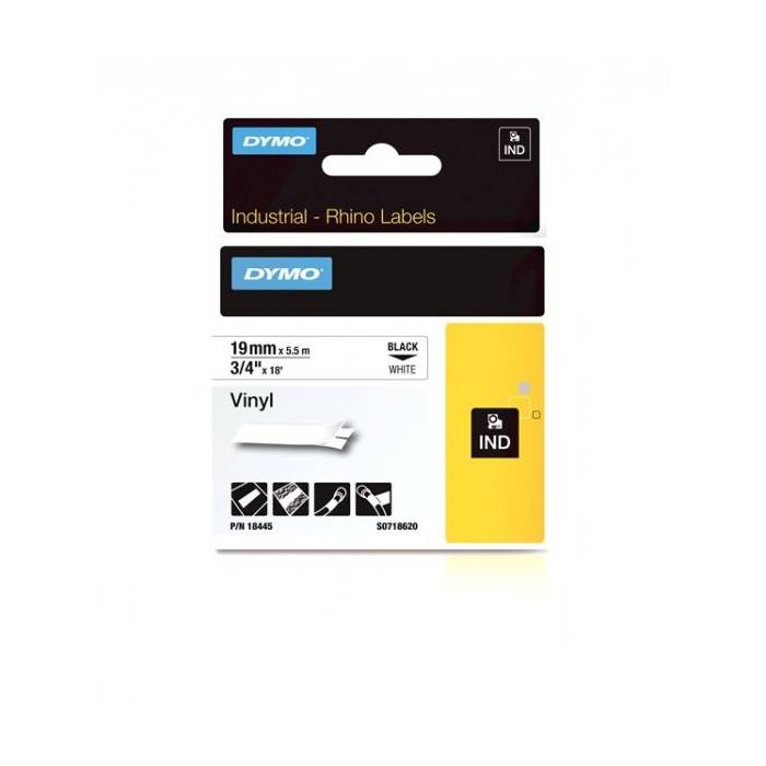 Dymo Κασέτα Ετικετογράφου Rhino 19mmX5.5m Vinyl Tape White 18445