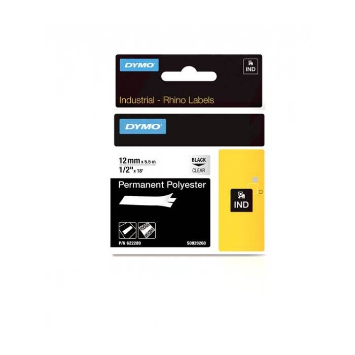 Dymo Κασέτα Ετικετογράφου Rhino 12mmX5.5m Polyester Tape Clear 622289