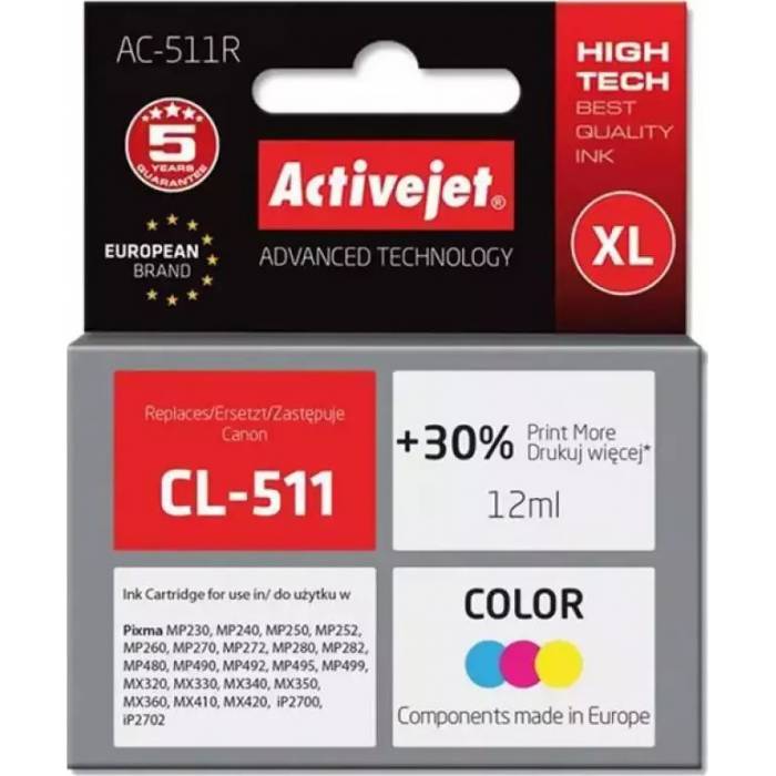 Activejet Μελάνι Συμβατό Canon PGI-525BK 4529B001 Black 20ml