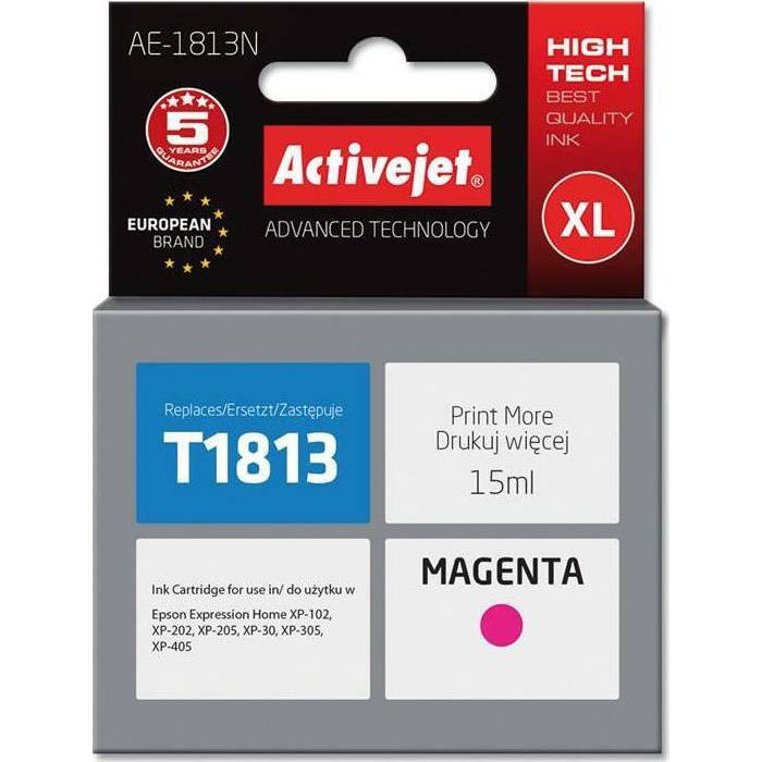 Activejet Μελάνι Συμβατό Epson T1813 C13T181340 Magenta 15ml