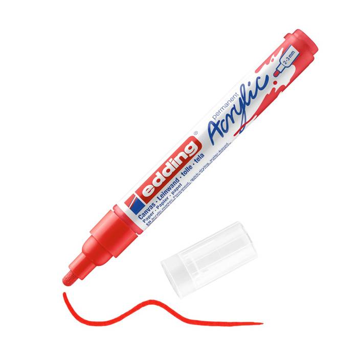 Edding 5100 Μαρκαδόρος Ακρυλικός Acrylic Marker Medium Traffic Red