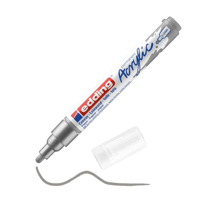 Edding 5100 Μαρκαδόρος Ακρυλικός Acrylic Marker Medium Silver