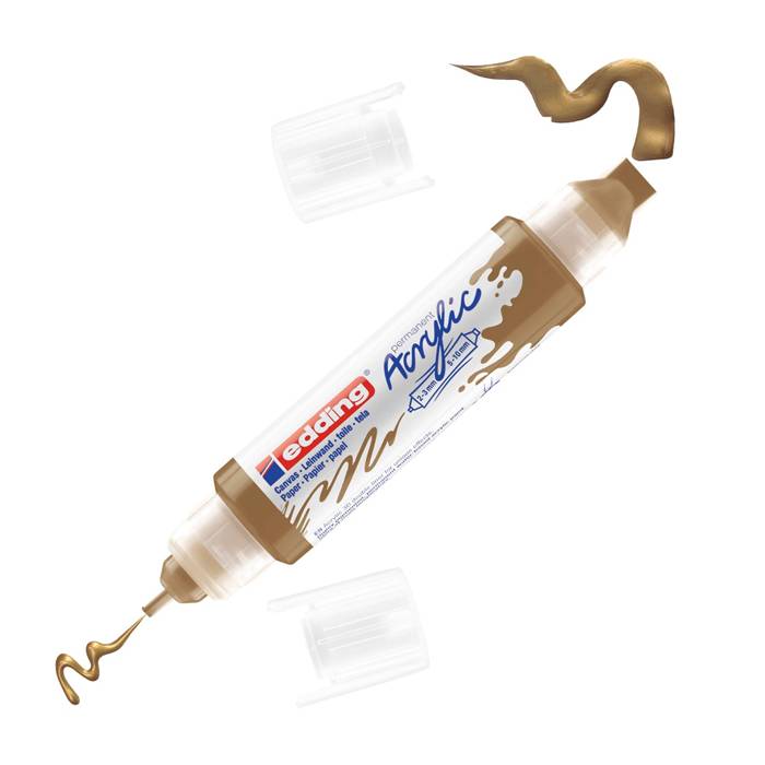Edding 5400 Μαρκαδόρος Ακρυλικός Διπλός 3D Acrylic Marker Rich Gold