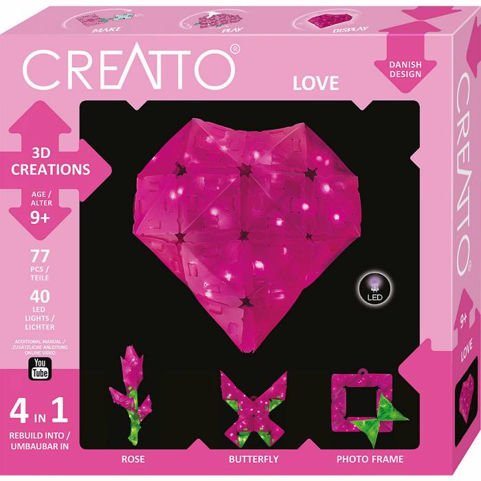 Kosmos Creatto 3D Κατασκευή Με LED 4 Σε 1 Love