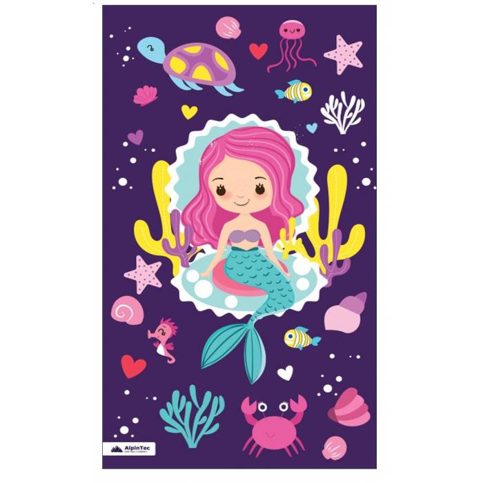 AlpinTec Πετσέτα Παιδική Dryfast Shapes Microfiber Μωβ Mermaid 120x70cm
