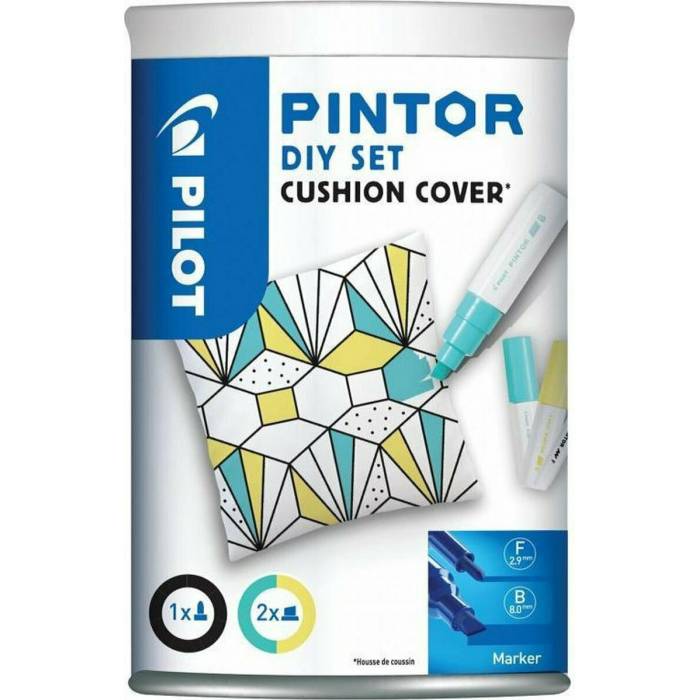 Pilot Pintor Paint Marker DIY Set Cushion Cover Fine Σετ 3 Τεμ. Με Μαξιλαροθήκη