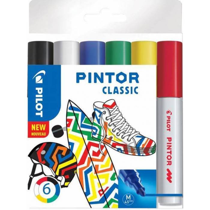 Pilot Pintor Paint Marker Classic Medium Σετ 6 Τεμ.