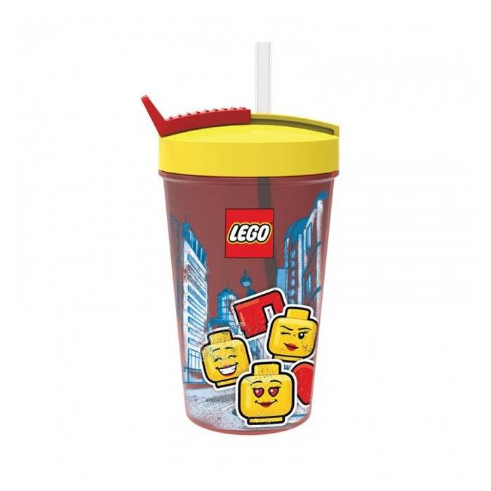 Lego Merchandise Παγούρι Πλαστικό Ποτήρι Με Καλαμάκι Iconic Girl 500ml 40441725