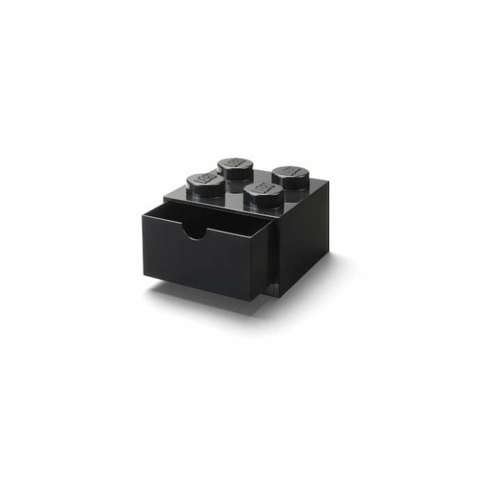 Lego Merchandise Κουτί Αποθήκευσης Τετράγωνο Συρταρωτό 4 Stud Μαύρο 15x15x11cm 40201733