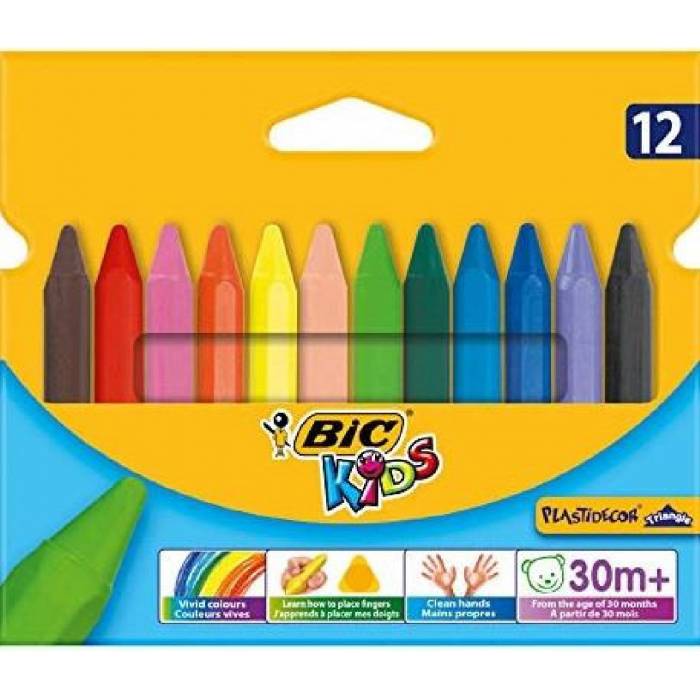 BIC Κηρομπογιές Triangle 12 Τεμ.