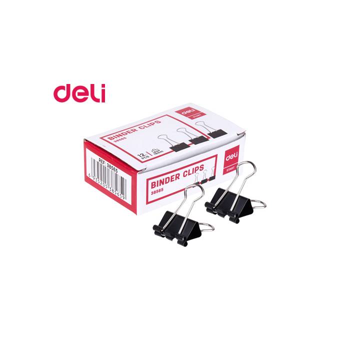 Deli Κλιπ Μεταλλική Πιάστρα Binder Clip 19mm Κουτί 12 Τεμαχίων