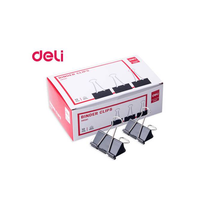 Deli Κλιπ Μεταλλική Πιάστρα Binder Clip 51mm Κουτί 12 Τεμαχίων