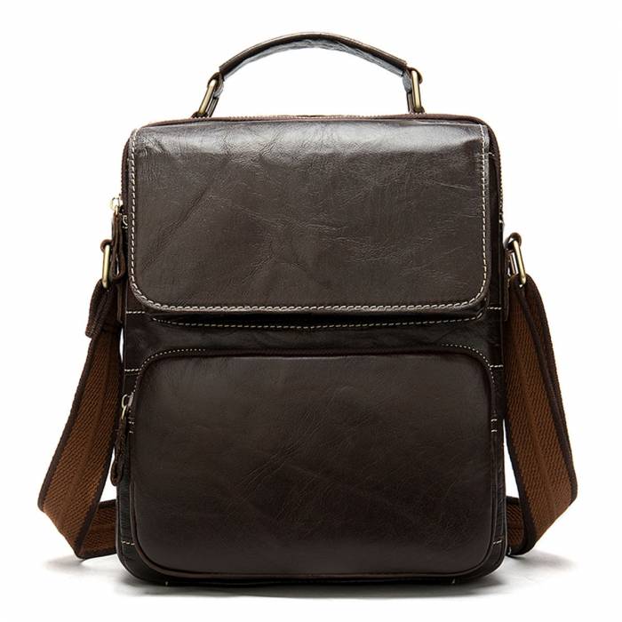 Cardinal Τσάντα Ώμου Δερμάτινο 8605 Καφέ