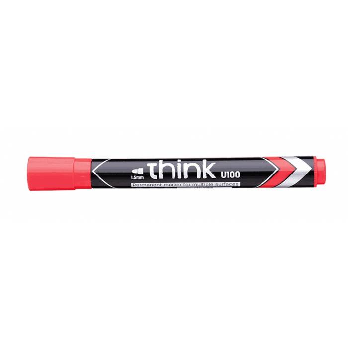 Deli Think U100 Μαρκαδόρος Ανεξίτηλος Κόκκινο 1.5mm
