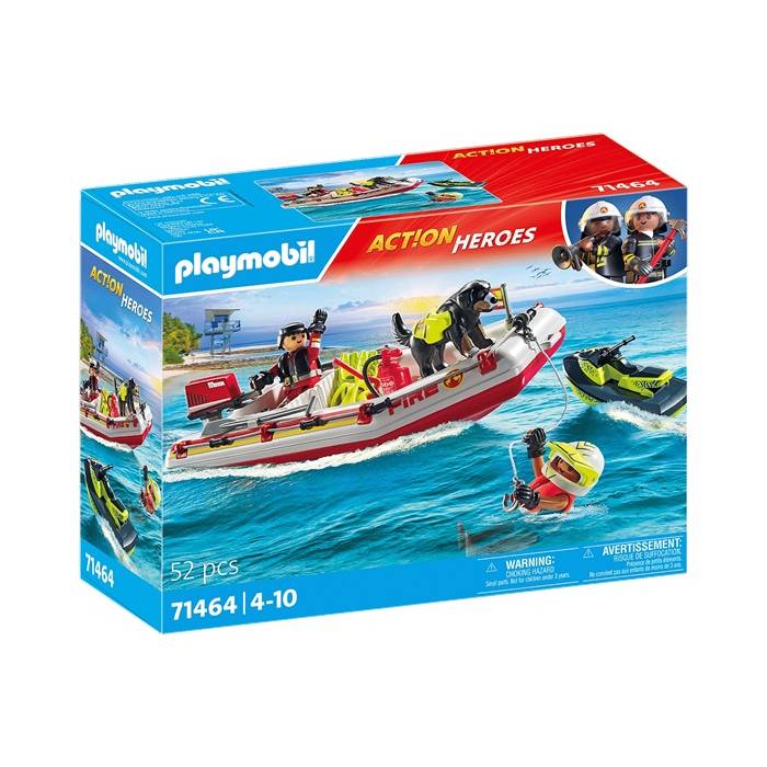 Playmobil City Action 71464 Φουσκωτό Σκάφος Πυροσβεστικής Με Θαλάσσιο Scooter