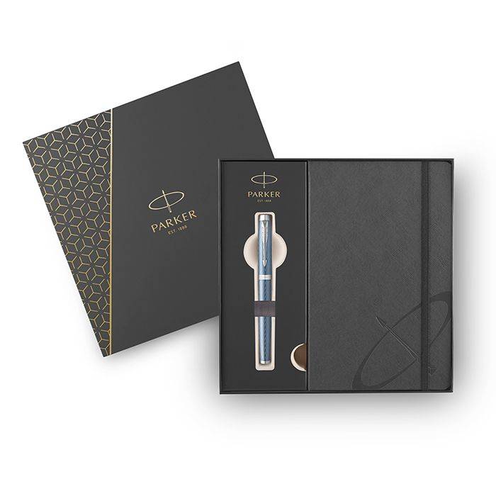Parker Set Κασετίνα Δώρου Πένα IM Premium Blue Grey CT Fountain Pen & Notebook