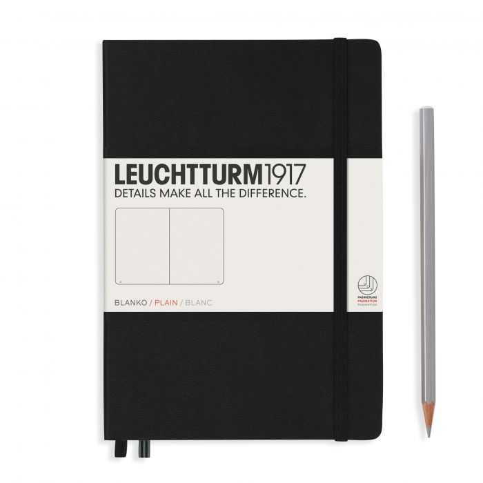L NOTEBOOK HC A5 MED PLAIN BLACK 251P