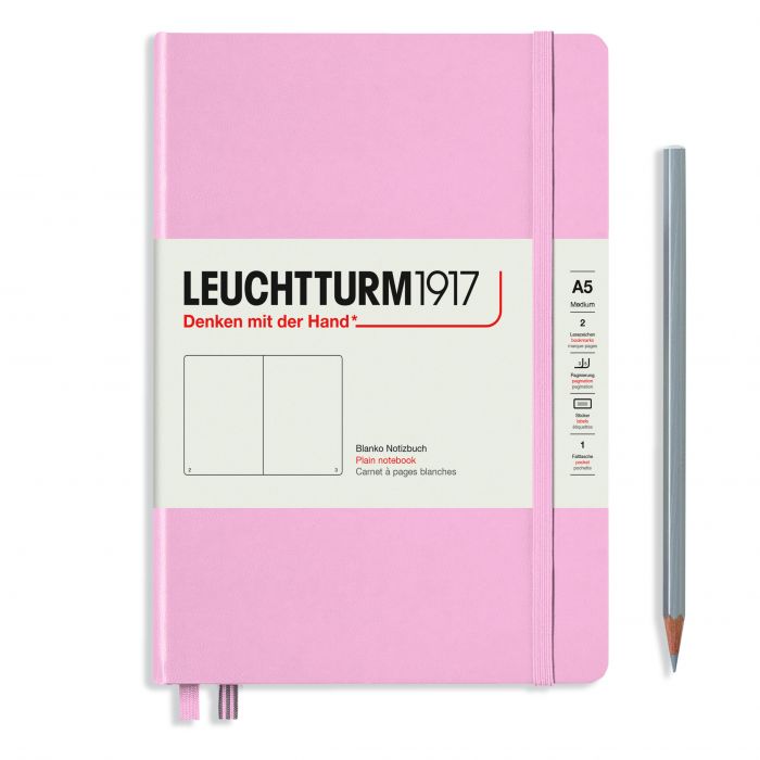L NOTEBOOK HC A5 MED PLAIN POWDER 251p