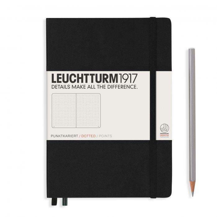 L NOTEBOOK HC A5 MED DOTTED BLACK 251P