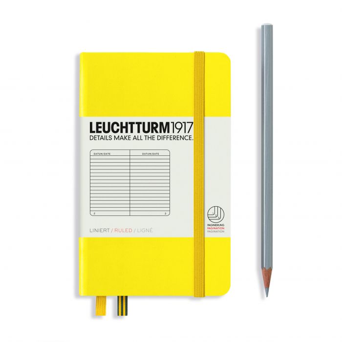 L NOTEBOOK HC A6 POCKET RULED LEMON 187p