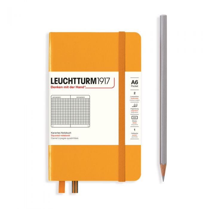 L NOTEBOOK HC A6 POCKET SQUARED RISING SUN 187p