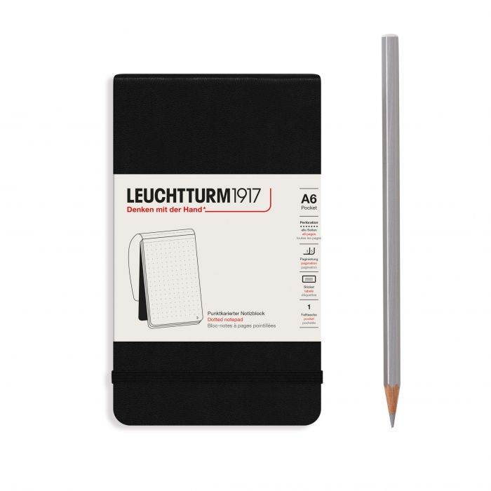 L NOTEPAD HC A6 POCKET DOTTED BLACK 184p