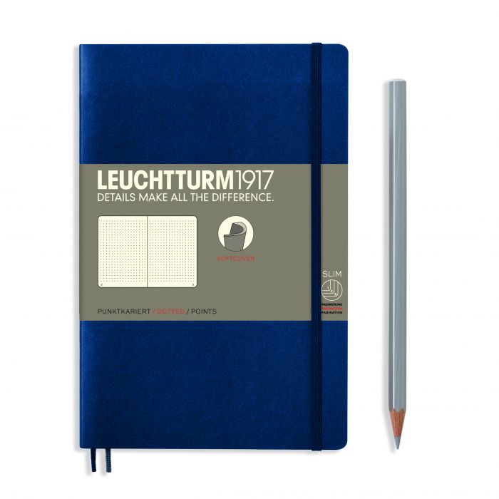 L NOTEBOOK SC B6+ PAPERBACK DOTTED NAVY 123p