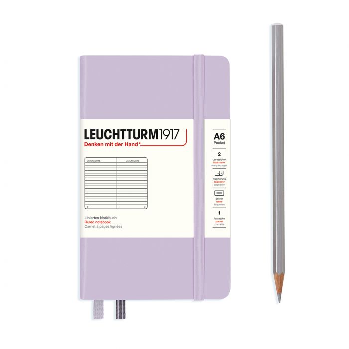 L NOTEBOOK HC A6 POCKET RULED LILAC 187p