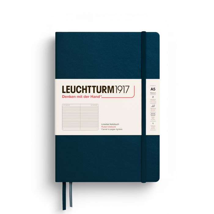 L NOTEBOOK HC A5 MED RULED DEEP SEA 251p