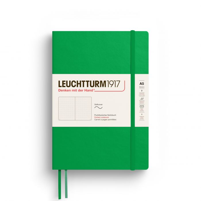 L NOTEBOOK SC A5 MED DOTTED SPRING LEAF123p