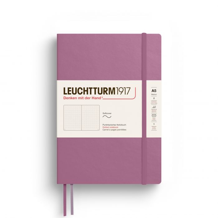 L NOTEBOOK SC A5 MED DOTTED DUSTY ROSE123p