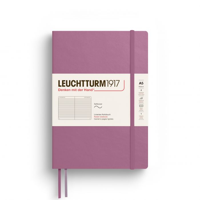 L NOTEBOOK SC A5 MED RULED DUSTY ROSE123p