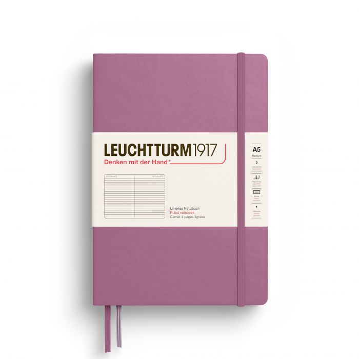 L NOTEBOOK HC A5 MED RULED DUSTY ROSE 251p