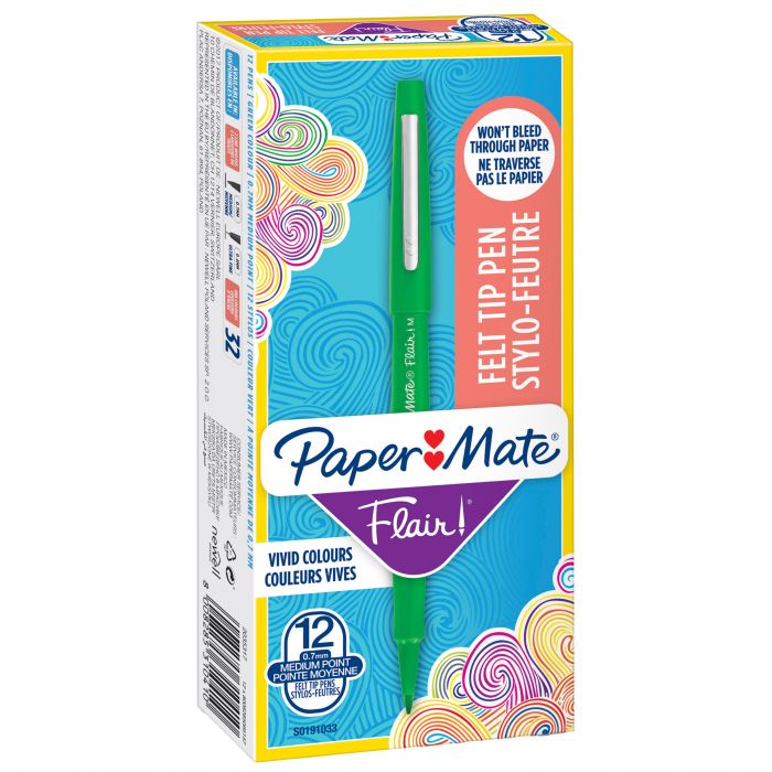 Papermate FLAIR ORIGINAL GREEN Box12