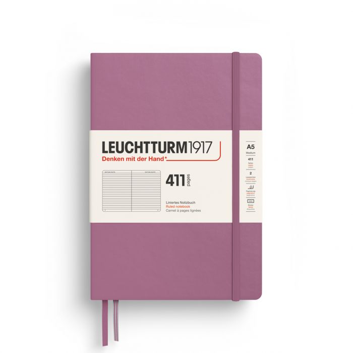L NOTEBOOK 411 HC A5 MED RULED DUSTY ROSE