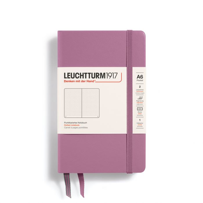 L NOTEBOOK HC A6 POCKET DOTTED DUSTY ROSE 187p